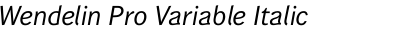 Wendelin Pro Variable Italic
